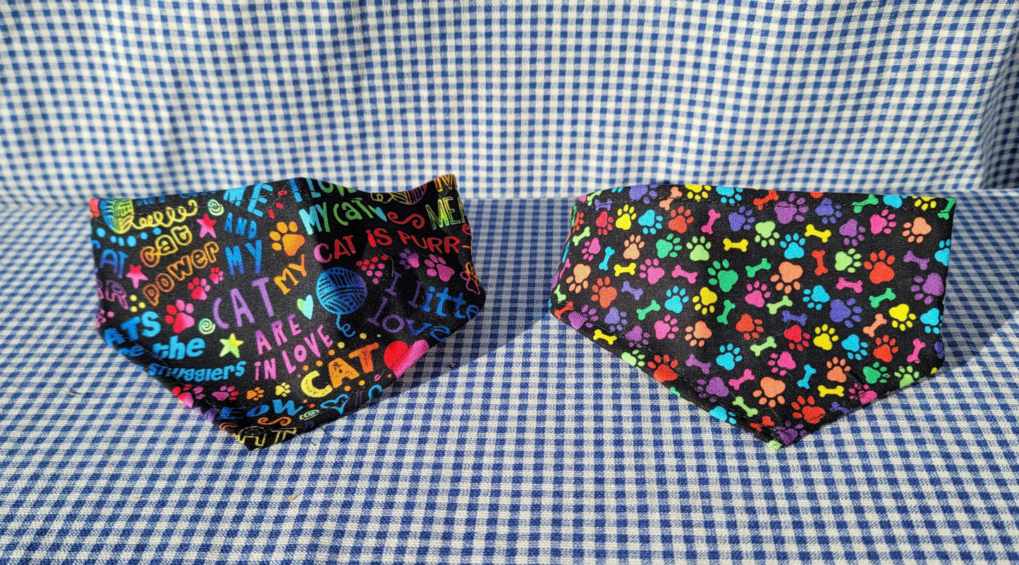 Pet Bandanas - Double Sided & Snap Closure